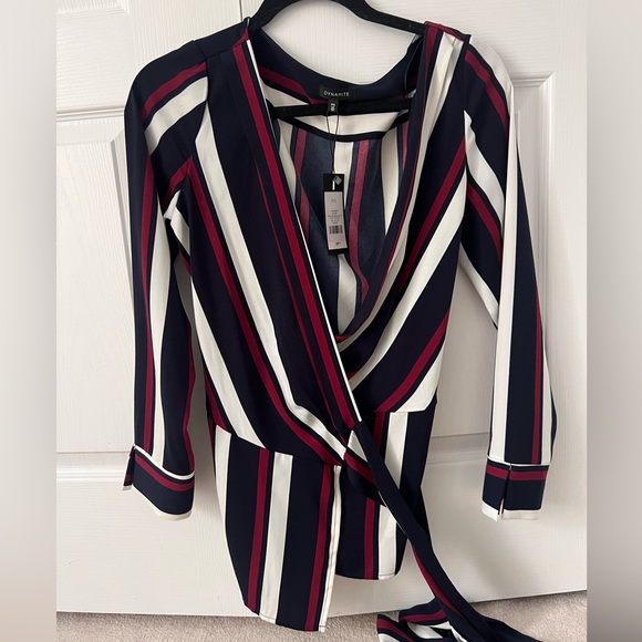 Stripe Blouse wrap top - Picture 4 of 4